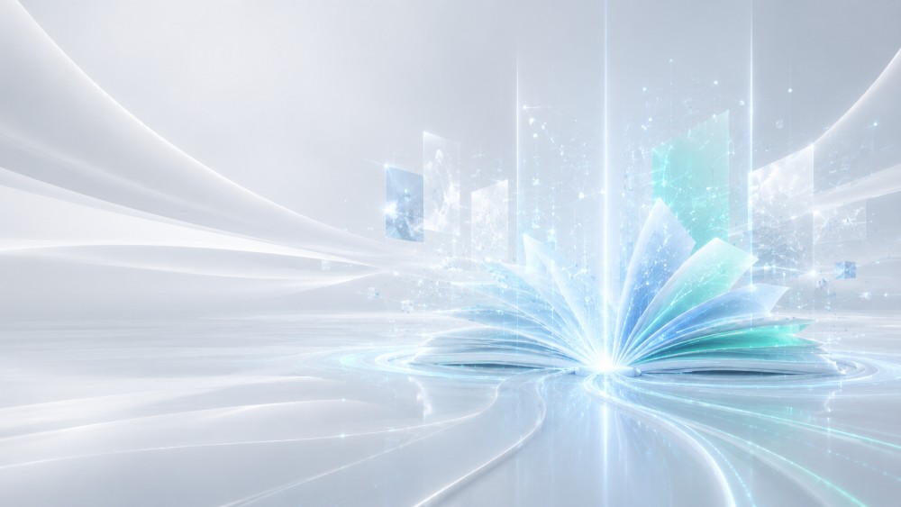 Leuchtendes, offenes Buchmotiv