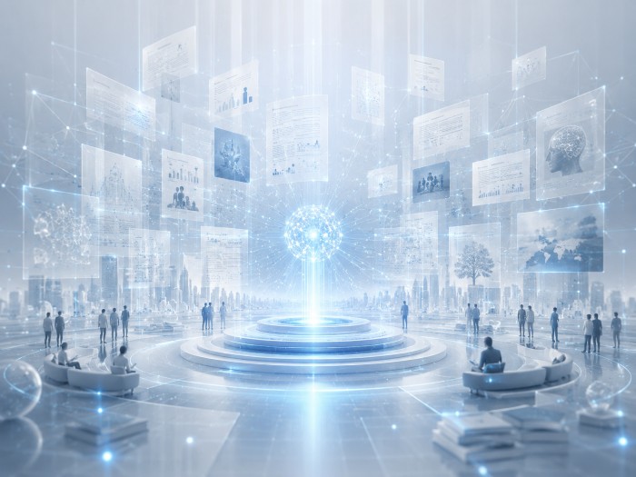 Virtuelle Datenlandschaft mit Menschen